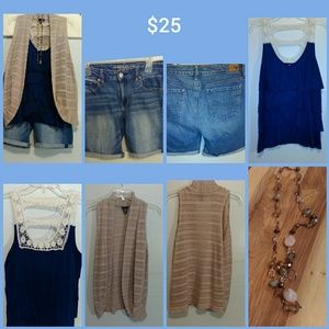 American Eagle Shorts/Rue 21 Camel Cardigan